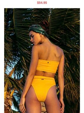 Billabong Yellow Bandeau Bikini Top